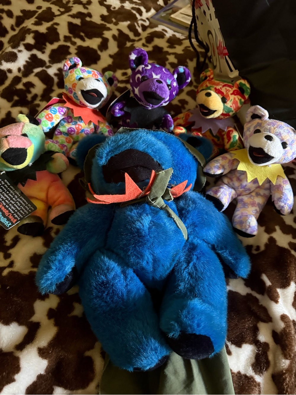 Grateful Dead Blue Plush Bear with Orange Felt Collar